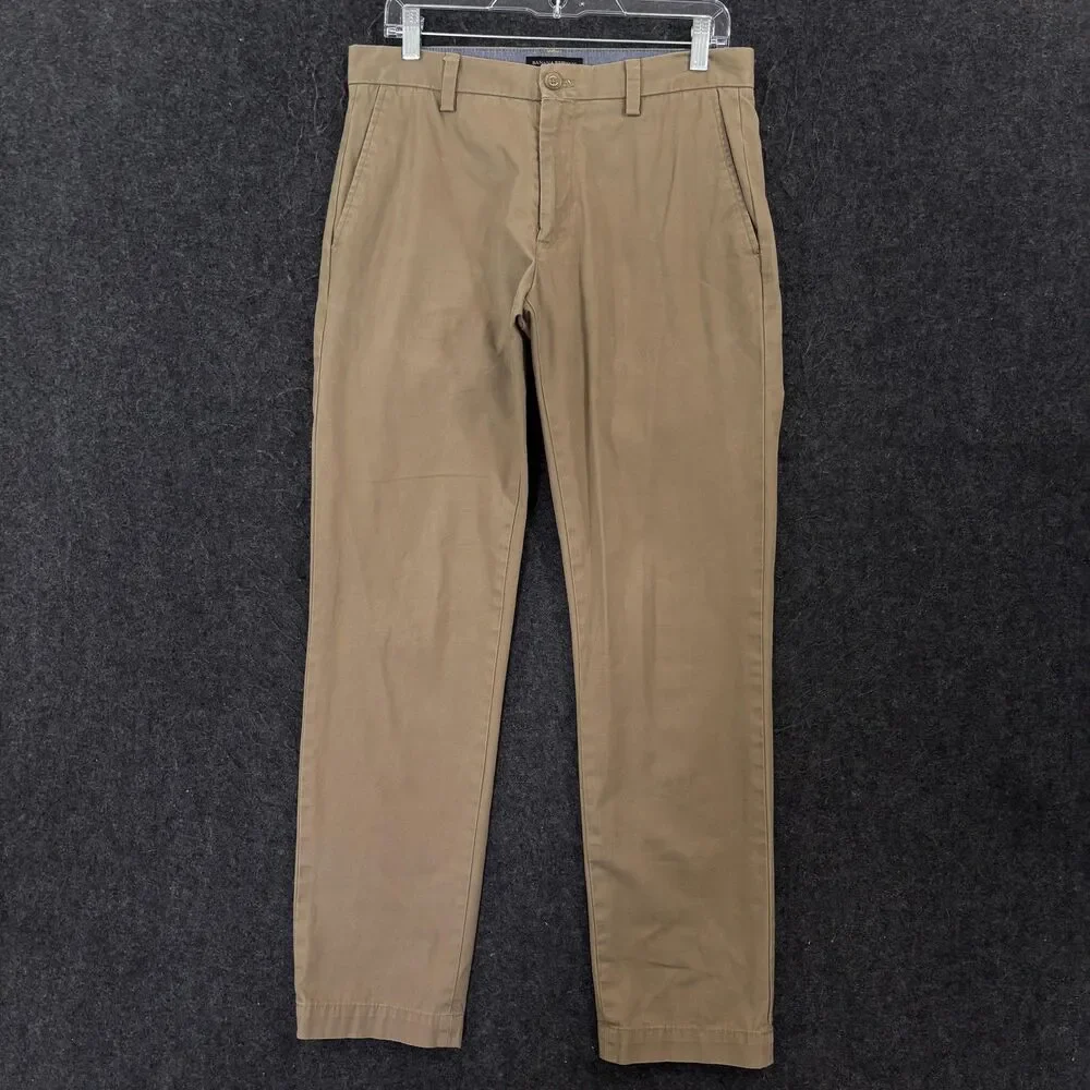 Banana Republic Emerson Chino Pants Men's 31x31 Khaki 100% Cotton Straight Leg